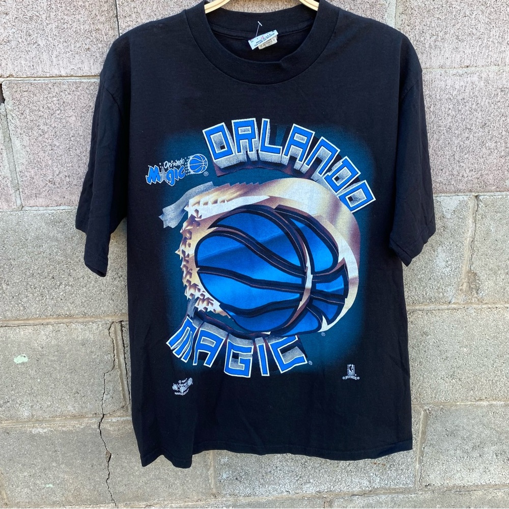 Vintage Nutmeg Mills Orlando Magic NBA Basketball T-Shirt Mens XL Black USA